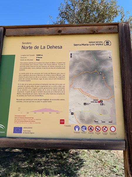 kaart-wandeling-sierra-maria-de-los-velez-almeria