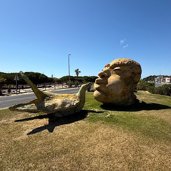 kunstwerk-op-straat-gezicht-vogel-matalascanas-almonte-huelva