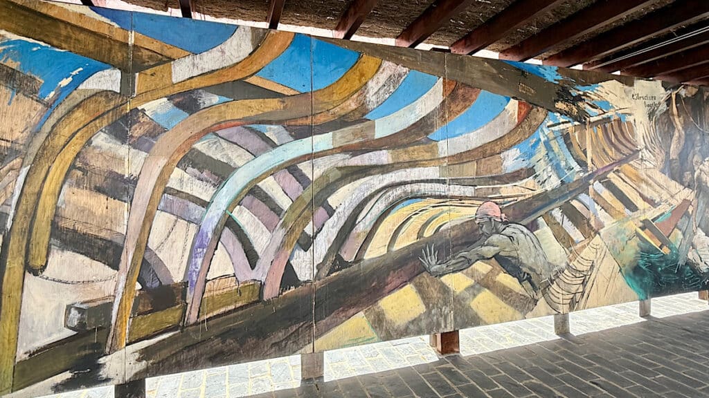 wandtekening-muelle-de-las-carabelas-palos-de-la-frontera-la-rabia